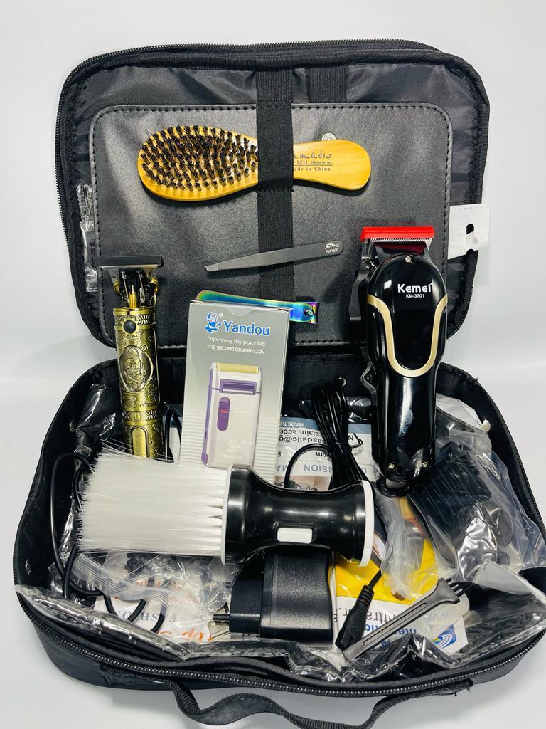 Professional 14-Piece Hair & Beard Grooming Kit with Portable Carry Bag