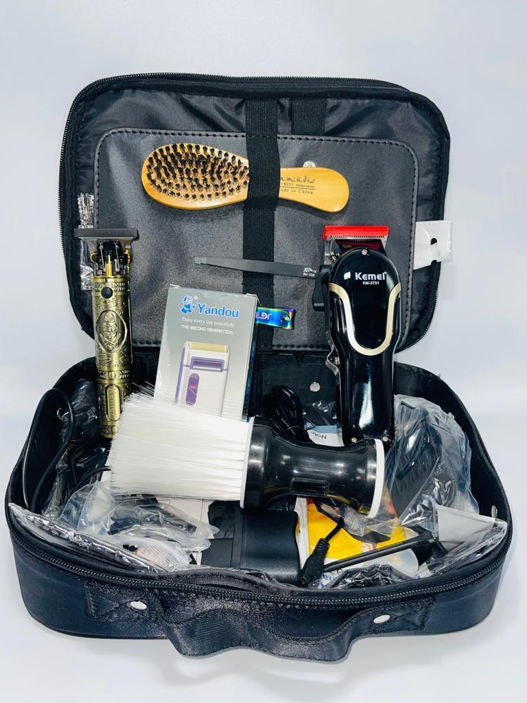 Professional 14-Piece Hair & Beard Grooming Kit with Portable Carry Bag